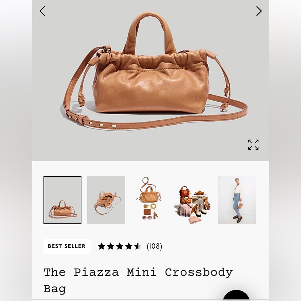 Madewell The Piazza Mini Crossbody Bag in Timber beam